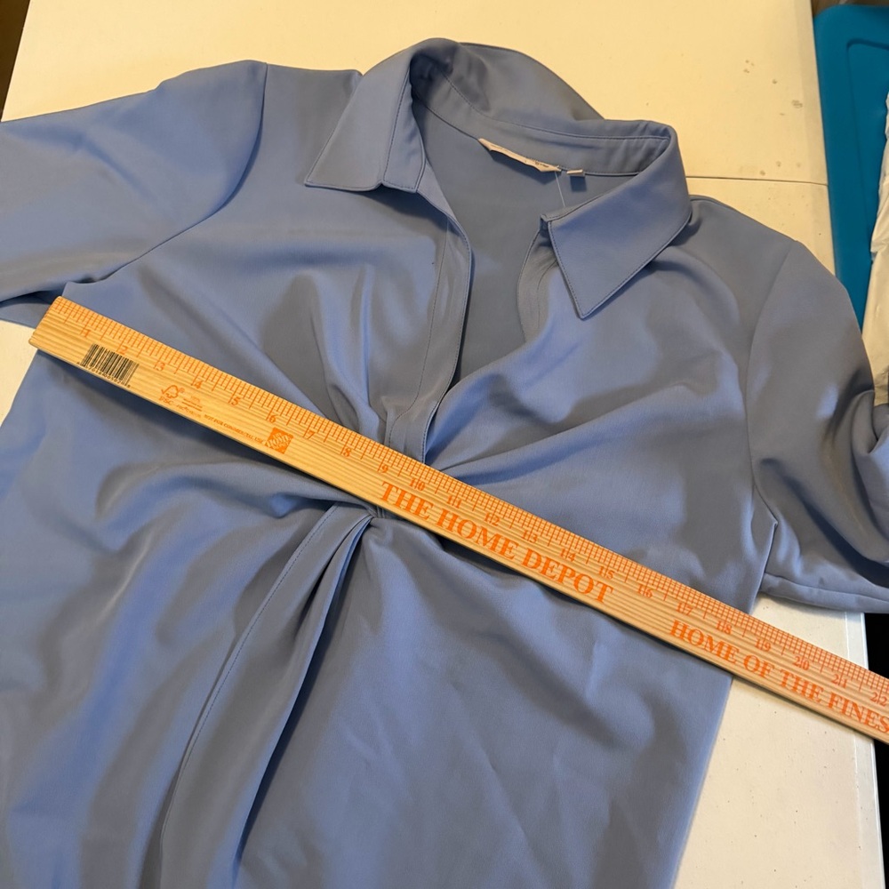 Soft Surroundings Versa Shirt English Manor Pullover Blouse Medium Blue - Picture 7 of 7